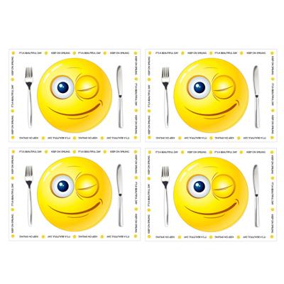 Placemat Smiley - 30x stuks - 42 x 30 cm - 90g - smile - emoticon