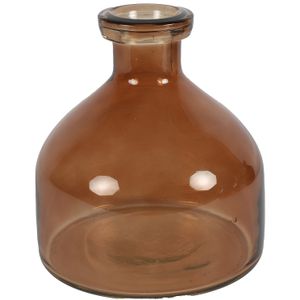 Bloemenvaas Low Bottle - transparant bruin - glas - D18 x H20 cm