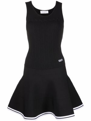 Sonia Rykiel robe courte en maille ajourée - Noir
