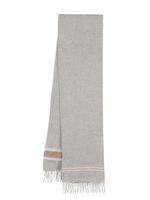 Eleventy foulard en lin à détails rayés - Gris