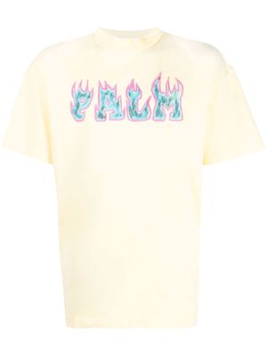 Palm Angels t-shirt à logo Flames imprimé - Jaune