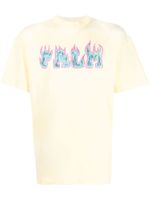 Palm Angels t-shirt à logo Flames imprimé - Jaune