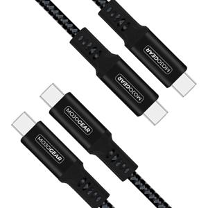 2x MOJOGEAR USB-C naar USB-C kabel 1.5 of 3 meter Extra Sterk [DUOPACK]