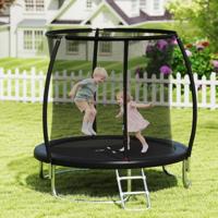 Ø244 cm Trampoline met Ladder & Veiligheidsnet Rond Tuintrampoline Kindertrampoline Groen