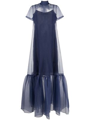 STAUD robe Tsai à coupe longue - Bleu