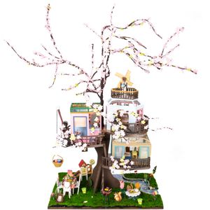 Miniatuurhuis Bouwpakket Groot - Magische Boomhut 'Cherry Blossom'