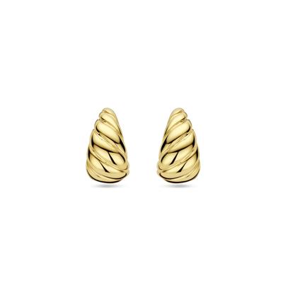 Stijlvolle 14k Geelgouden Stekeroorringen - 13x7.5mm
