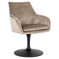 Draai Eetkamerstoel Marlon Taupe Chenille