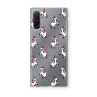Eenhoorns overal: Samsung Galaxy Note 10 Transparant Hoesje