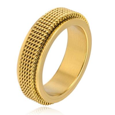Mendes Jewelry Mesh Ring - Spinner Gold-17mm