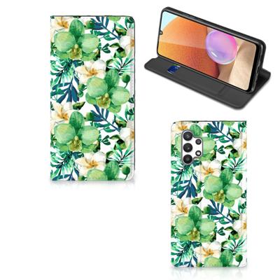 Samsung Galaxy A32 4G | A32 5G Enterprise Editie Smart Cover Orchidee Groen Samsung Galaxy A32 4G | A32 5G Enterprise Editie Smart Cover Orchidee Groen