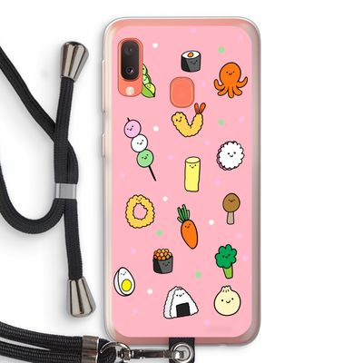 Happy bento friends: Samsung Galaxy A20e Transparant Hoesje met koord