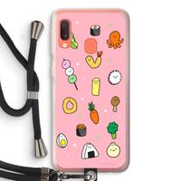 Happy bento friends: Samsung Galaxy A20e Transparant Hoesje met koord