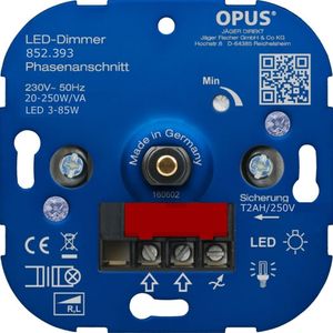 Opus druk-draaidimmer voor dimbare spaarlampen en led lampen 7-110W