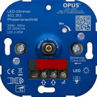 Opus druk-draaidimmer voor dimbare spaarlampen en led lampen 7-110W