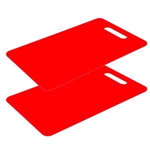 Excellent Houseware snijplank - 2x - rood - kunststof - 24 x 15 cm - Snijplanken