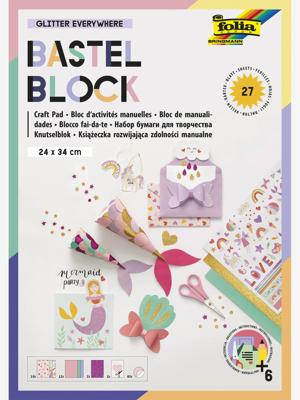 Creatief blok, 27 vellen SWEET GLITTER EVERYWHERE FOLIA meerkleurig
