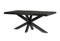 Livingfurn Eettafel Norris Spider Mangohout en staal, 220 x 100cm - Zwart