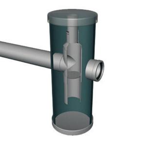 PVC zandvangput, voorzien van deksel, 2x 125 mm