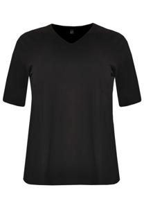 Yoek T-shirt v-hals relax fit | Zwart | Maat 54/56