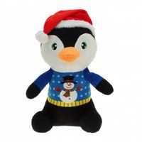 Pinguins knuffels 30 cm kerstknuffels speelgoed - Kerstman pop - thumbnail