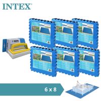 Intex - Zwembadtegels - 6 verpakkingen van 8 tegels - 12m² & WAYS scrubborstel - thumbnail