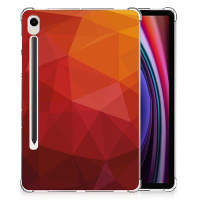 Back Cover voor Samsung Galaxy Tab S9 Polygon Red Back Cover voor Samsung Galaxy Tab S9 Polygon Red