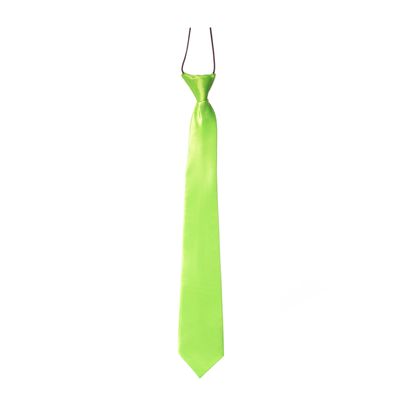 Carnaval verkleed accessoires stropdas zijdeglans - limegroen - polyester - heren/dames