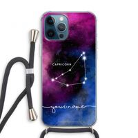 Sterrenbeeld - Donker: iPhone 12 Pro Transparant Hoesje met koord