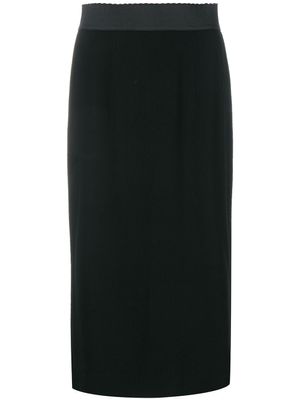 Dolce & Gabbana jupe à bords festonnés - Noir