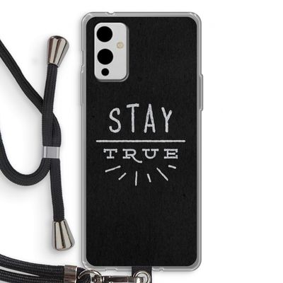 Stay true: OnePlus 9 Transparant Hoesje met koord