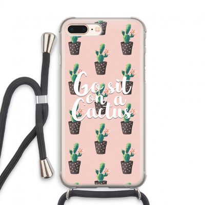 Cactus quote: iPhone 8 Plus Transparant Hoesje met koord