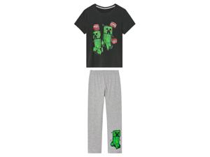 Minecraft Kinderen pyjama (122/128, Antraciet)