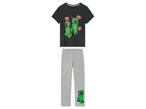 Minecraft Kinderen pyjama (146/152, Antraciet)