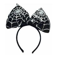 Halloween/horror verkleed diadeem/tiara - strik met spinnen print - kunststof - dames/meisjes - Verkleedhoofddeksels - thumbnail