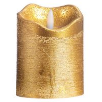 LED Kaars Rustiek - goud - 10xØ7,6 cm - Leen Bakker