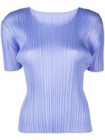 Pleats Please Issey Miyake t-shirt plissé à col rond - Bleu - thumbnail