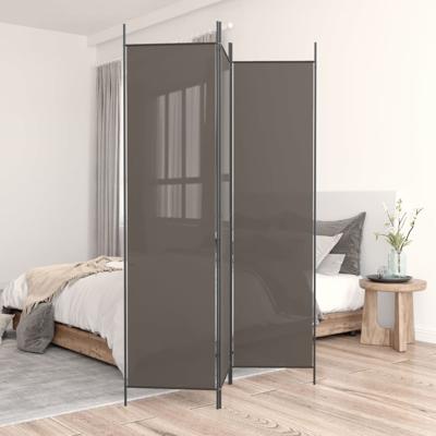 Kamerscherm met 3 panelen 150x200 cm stof antracietkleurig