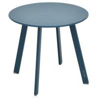 Bijzettafel/tuin tafel Saona - metaal - blauw - D50 x H45 cm - voor buiten