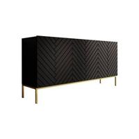 Meubella Dressoir Gallatin - Mat zwart - 160 cm - thumbnail