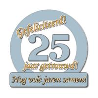 Paperdreams Huldebord 25 jaar getrouwd - zilveren huwelijk - 50 x 50 cm - karton - versiering