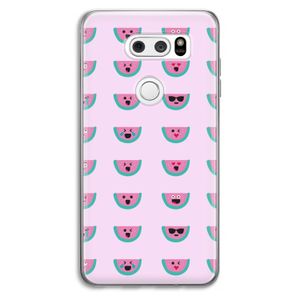 Smiley watermeloenprint: LG V30 Transparant Hoesje