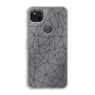 Geometrische lijnen zwart: Google Pixel 4a Transparant Hoesje