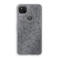 Geometrische lijnen zwart: Google Pixel 4a Transparant Hoesje