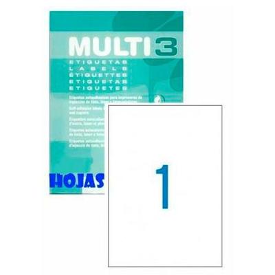 Printerlabels MULTI 3 Wit Recht 100 Lakens 210 x 297 mm