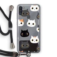 Katten: Samsung Galaxy A11 Transparant Hoesje met koord