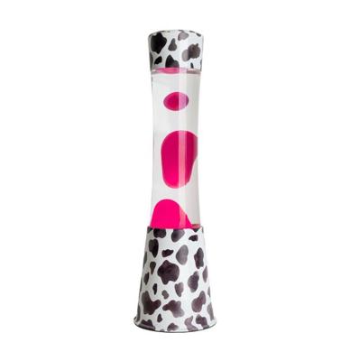Fisura Lava Lamp - Koeienprint Met Roze Lava