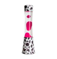 Fisura Lava Lamp - Koeienprint Met Roze Lava