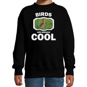 Sweater birds are serious cool zwart kinderen - vogels/ grutto vogel trui