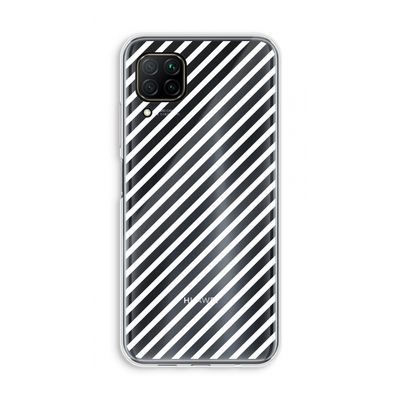 Strepen zwart-wit: Huawei P40 Lite Transparant Hoesje